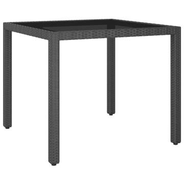 Stylish Black Garden Table 90x90 cm | Poly Rattan Furniture