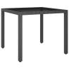 Garden Table Black 90x90x75 cm Poly Rattan Colour black Quantity in Package 3 