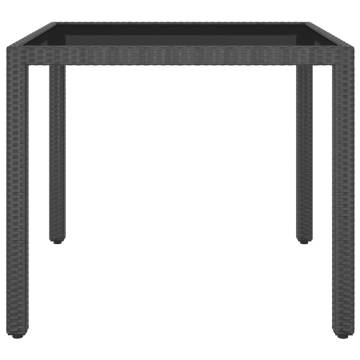 Stylish Black Garden Table 90x90 cm | Poly Rattan Furniture