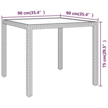 Stylish Black Garden Table 90x90 cm | Poly Rattan Furniture