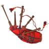 Kid’s Scottish Great Highland Bagpipes Red Royal Stewart Tartan Colour red 