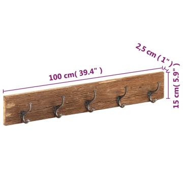 Hall Hanger with 5 Hooks - Reclaimed Wood | HipoMarket