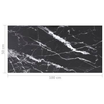 Table Top Black 100x50 cm - Stylish Marble Design & Durable Glass