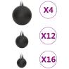 111 Piece Black Christmas Bauble Set - Shatterproof & Stylish