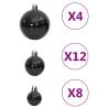 111 Piece Black Christmas Bauble Set - Shatterproof & Stylish