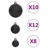 111 Piece Black Christmas Bauble Set - Shatterproof & Stylish