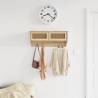 Wall-mounted Coat Rack Brown Engineered Wood and Natural Rattan Colour brown Quantity in Package 1 Number of Pieces 