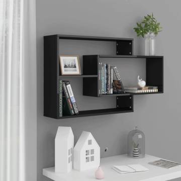 High Gloss Black Wall Shelf - 104x20x58.5 cm | HipoMarket