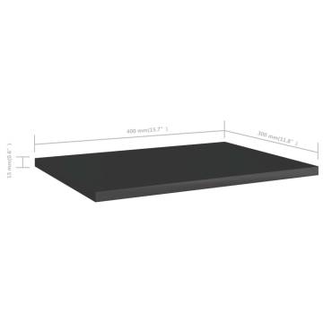 8 High Gloss Black Bookshelf Boards - Stylish Storage Solution