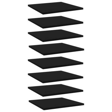 Bookshelf Boards 8 pcs Black 40x40 cm - Engineered Wood