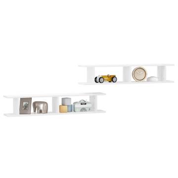 High Gloss White Wall Shelf Set | 105x18x20cm - Hipomarket