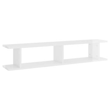 High Gloss White Wall Shelf Set | 105x18x20cm - Hipomarket