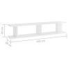 High Gloss White Wall Shelf Set | 105x18x20cm - Hipomarket