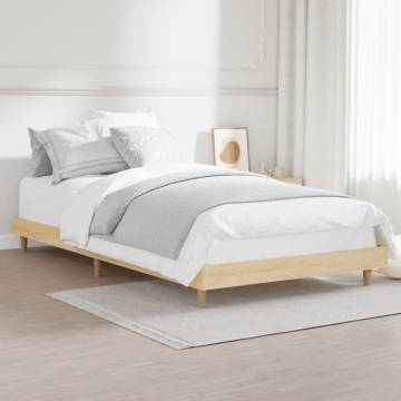 Sonoma Oak Bed Frame 90x200 cm - Durable Engineered Wood