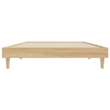 Sonoma Oak Bed Frame 90x200 cm - Durable Engineered Wood