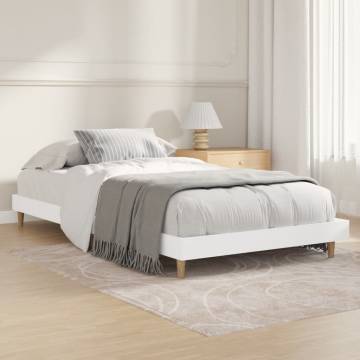 White 90x190 cm Single Bed Frame - Durable Engineered Wood