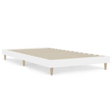 White 90x190 cm Single Bed Frame - Durable Engineered Wood