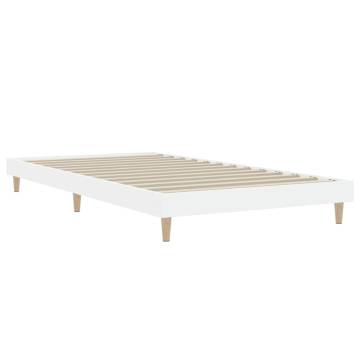 White 90x190 cm Single Bed Frame - Durable Engineered Wood