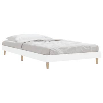 White 90x190 cm Single Bed Frame - Durable Engineered Wood