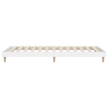 White 90x190 cm Single Bed Frame - Durable Engineered Wood