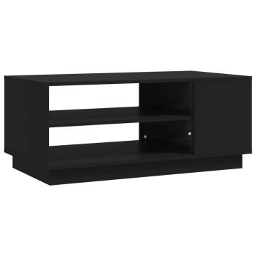 Coffee Table Black - 102x55x43 cm Engineered Wood | Hipo Market