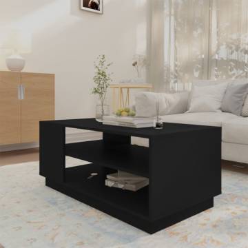 Coffee Table Black - 102x55x43 cm Engineered Wood | Hipo Market