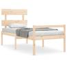 Single Solid Wood Bed Frame with Headboard - Hipomarket