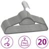 20 pcs Clothes Hanger Set Anti-slip Grey Velvet Colour grey Quantity in Package 20 Number of 1 