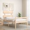 Single Solid Wood Bed Frame with Headboard - Hipomarket