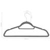 20 pcs Anti-slip Grey Velvet Clothes Hanger Set