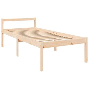 Single Solid Wood Bed Frame with Headboard - Hipomarket