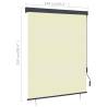 Outdoor Roller Blind 140x250 cm Cream - Quality UV Protection