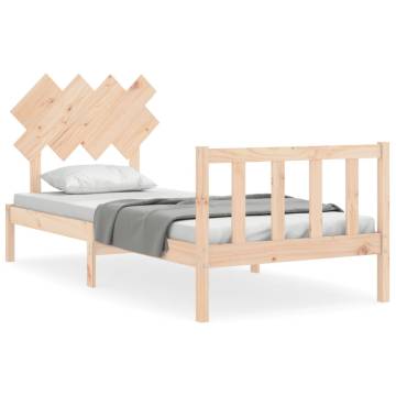 Solid Wood Single Bed Frame with Headboard | Hipomarket UK