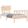 Solid Wood Single Bed Frame with Headboard | Hipomarket UK