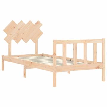 Solid Wood Single Bed Frame with Headboard | Hipomarket UK