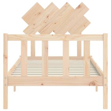 Solid Wood Single Bed Frame with Headboard | Hipomarket UK