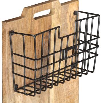 Wall-Mounted Magazine Rack - Solid Rough Mango Wood | HipoMarket