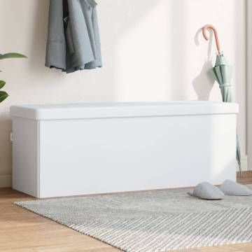 Storage Bench Foldable White PVC | Versatile & Stylish Seating