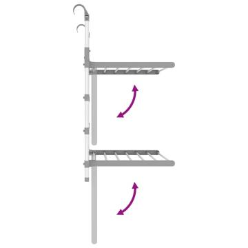 Aluminium Drying Rack for Balcony - 54x25x42 cm