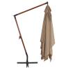 Cantilever Umbrella with Wooden Pole 400x300 cm - Taupe