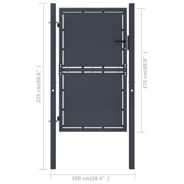 Garden Gate Steel 100x175 cm Anthracite - Durable & Secure