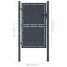 Garden Gate Steel 100x175 cm Anthracite - Durable & Secure