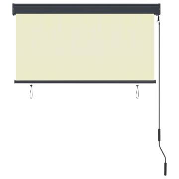 Outdoor Roller Blind 120x250 cm Cream - Privacy & Sun Protection