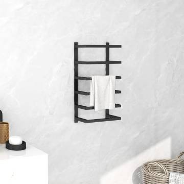 Towel Rack Black 24x12x48 cm Steel - Stylish Bathroom Storage