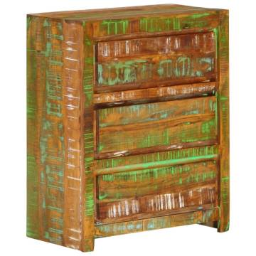 Multicolour Drawer Cabinet - Solid Reclaimed Wood 60x33x75 cm