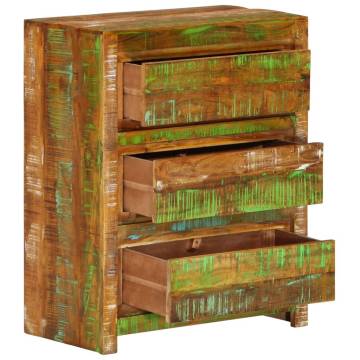 Multicolour Drawer Cabinet - Solid Reclaimed Wood 60x33x75 cm