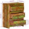 Multicolour Drawer Cabinet - Solid Reclaimed Wood 60x33x75 cm