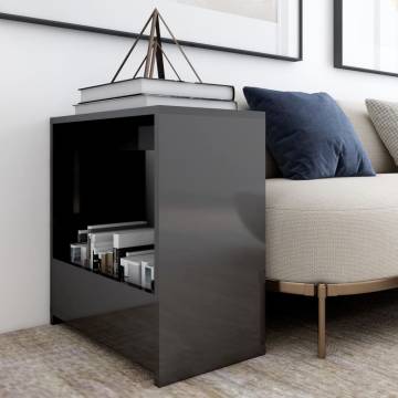 High Gloss Grey Side Table - Modern and Stylish | HipoMarket