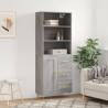 Highboard Grey Sonoma 69.5x34x180 cm Engineered Wood Colour grey sonoma Quantity in Package 1 Model 1 wood door 3 drawers 