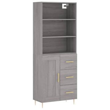 Stylish Grey Sonoma Highboard - 69.5x34x180 cm | Hipo Market